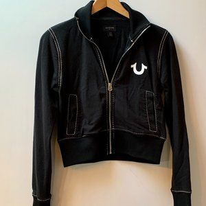 True Religion Black Zip-Up Cardigan